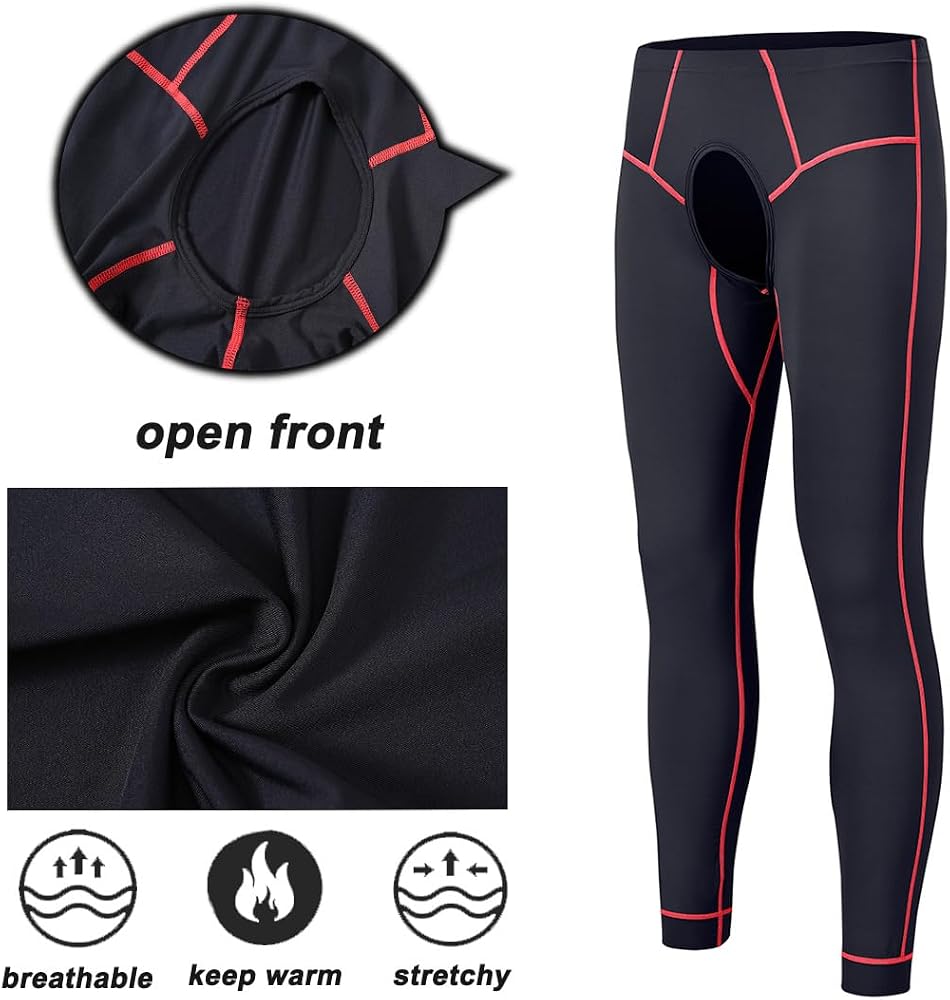 Amazon.com: JINSHI Men's Open Front Thermal Underwear Long Johns